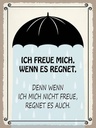 Holzschild 40x30 cm ich freue mich wenn es regnet