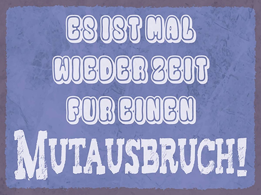 Holzschild 30x40 cm es Zeit für einen Mutausbruch
