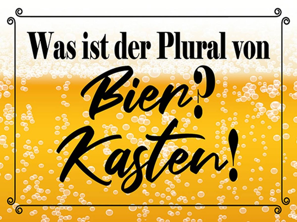 Holzschild 30x40 cm was ist Plural von Bier? Kasten!