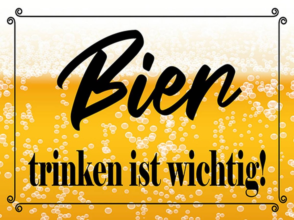 Holzschild 30x40 cm Bier trinken ist wichtig!