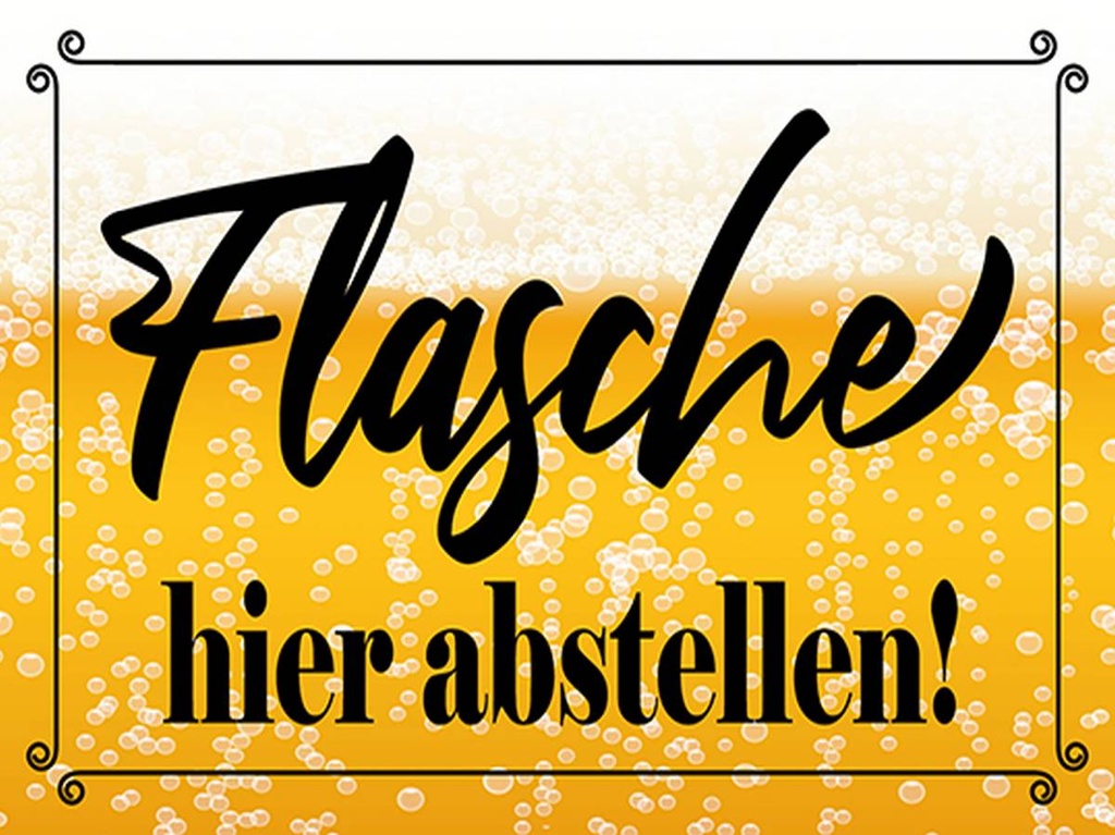 Holzschild 30x40 cm Flasche hier abstellen Bier