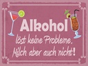Holzschild 30x40 cm Alkohol löst keine Probleme