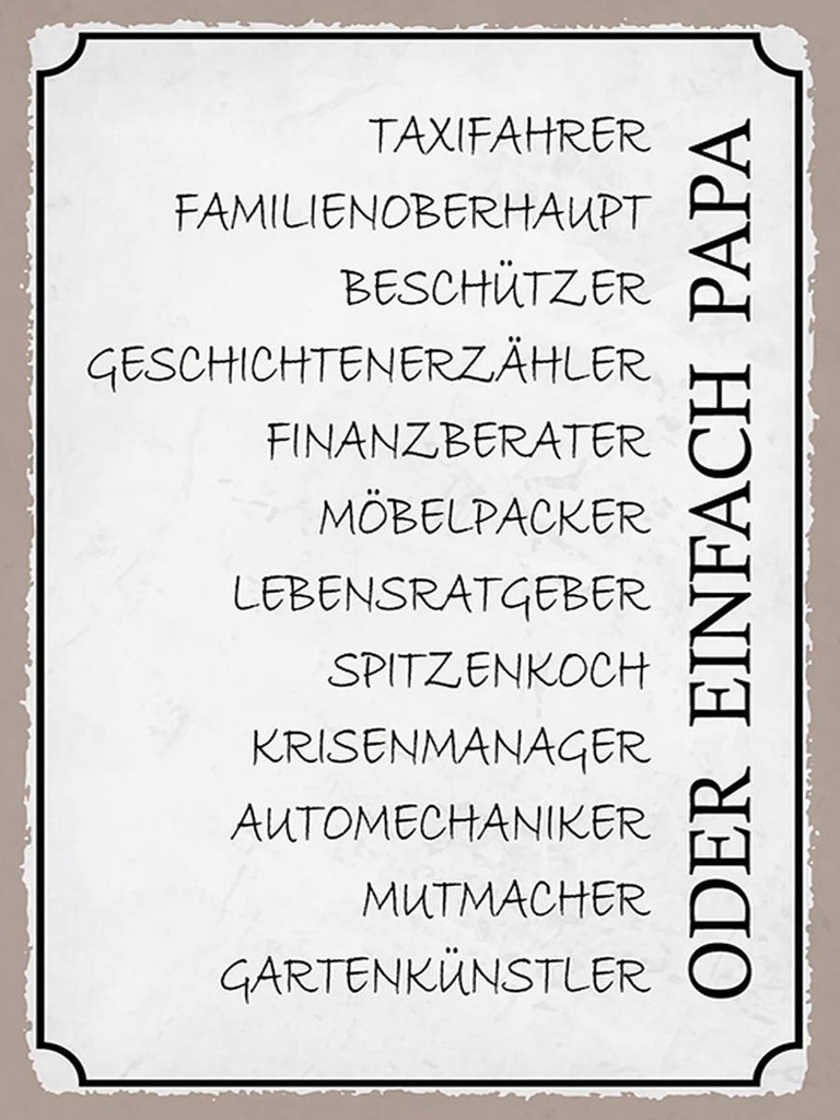 Holzschild 40x30 cm Papa Taxifahrer Beschützer