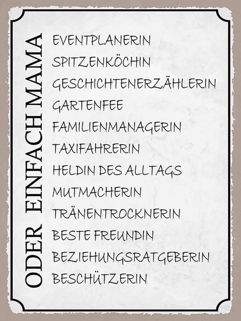 Holzschild 40x30 cm Mama Familienmanagerin Freundin