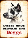 Holzschild 40x30 cm Hund dieses Haus bewacht eine Dogge