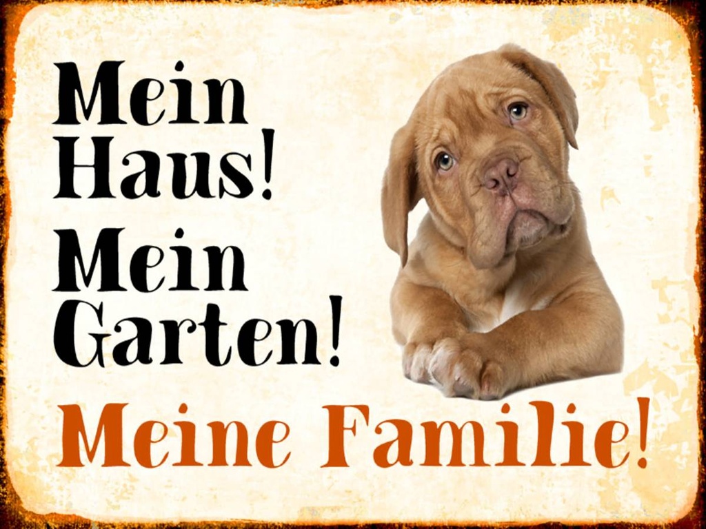 Holzschild 30x40 cm Hund Beagle mein Haus Garten Familie