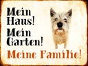 Holzschild 30x40 cm Hund Yorkshire mein Haus Garten Familie