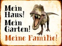 Holzschild 30x40 cm Reptilien Dinosaurier mein Haus Garten