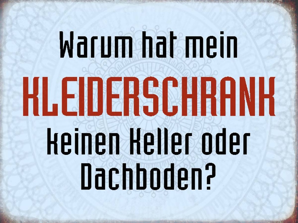 [LA-1790434-H] Holzschild 30x40 cm warum hat mein Kleiderschrank