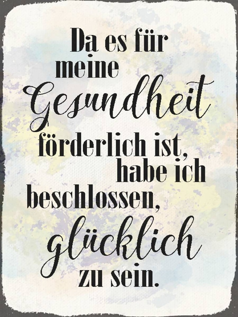 Holzschild 40x30 cm Gesundheit glücklich sein