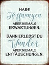Holzschild 40x30 cm habe Hoffnungen nie Erwartungen