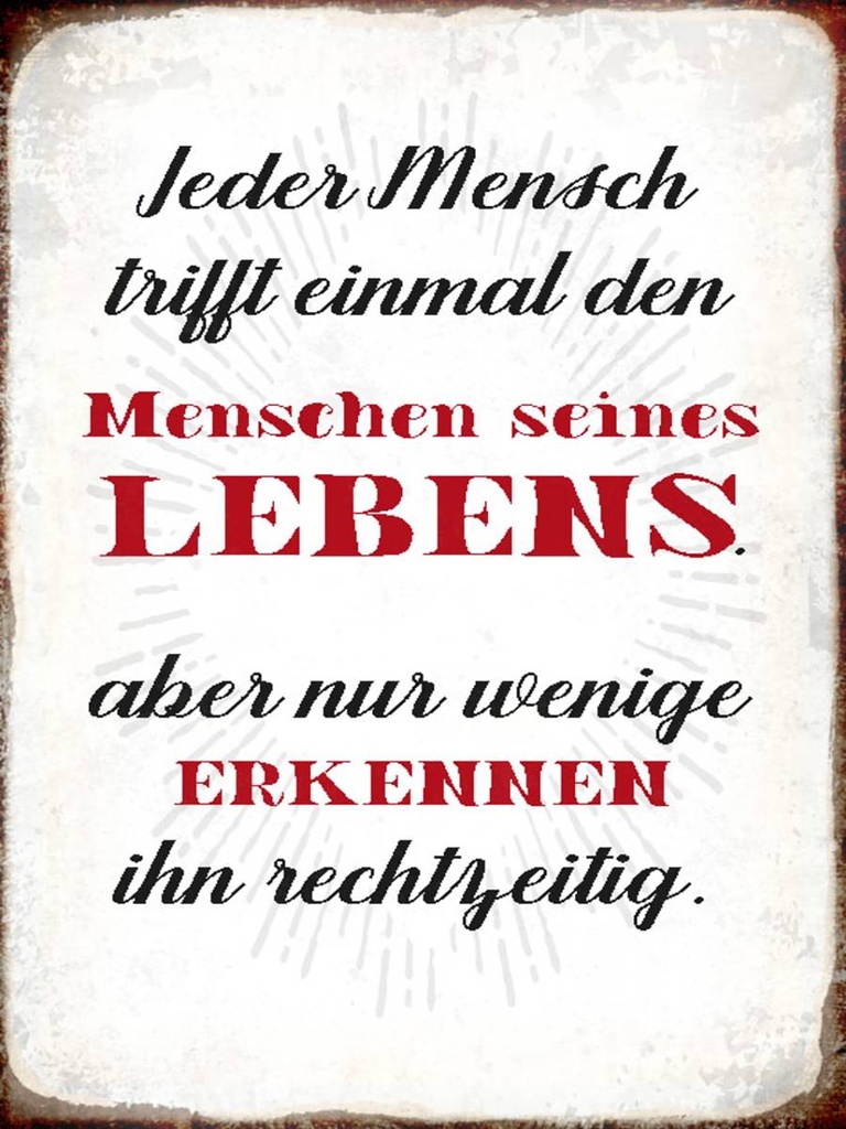 Holzschild 40x30 cm jeder Mensch trifft einmal den