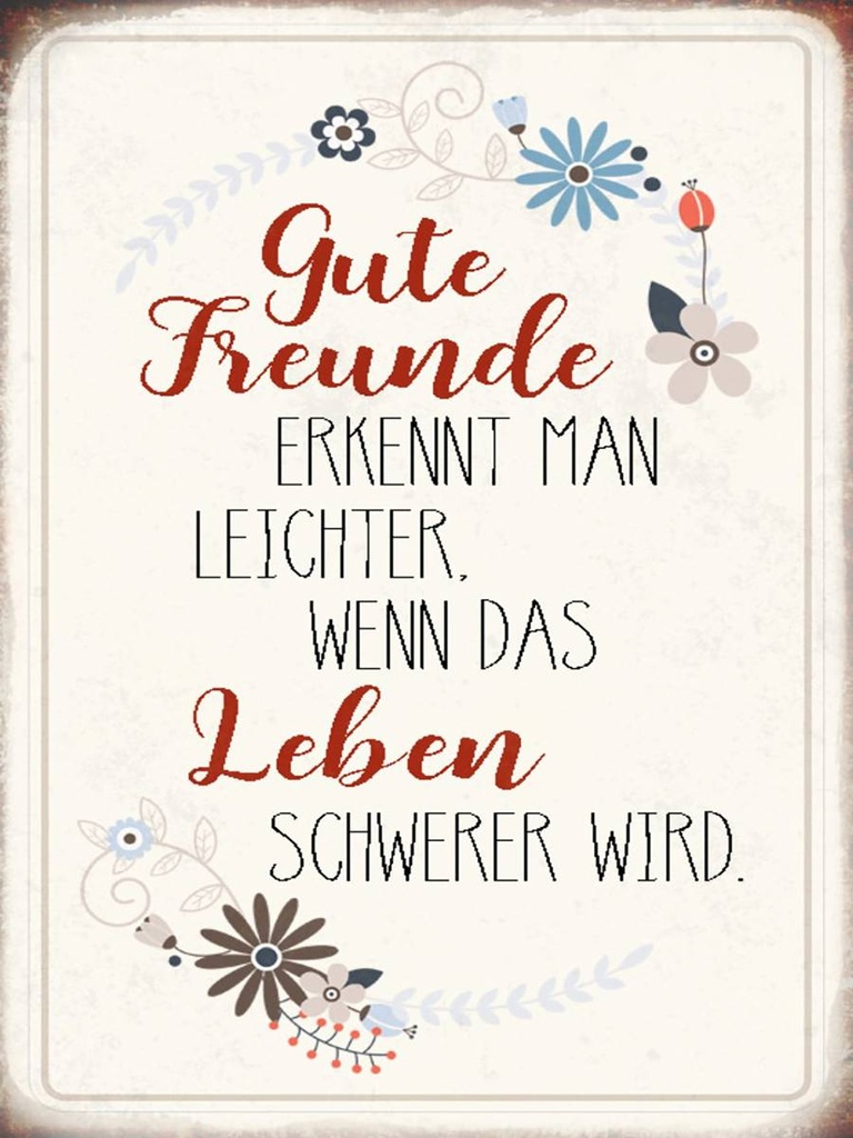 Holzschild 40x30 cm gute Freunde erkennt