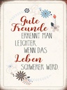 Holzschild 40x30 cm gute Freunde erkennt