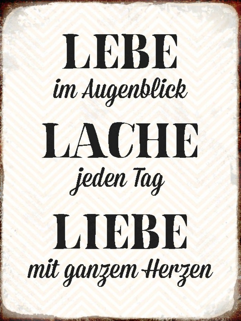 Holzschild 40x30 cm Lebe Lache jeden Tag Liebe