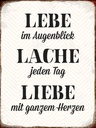 Holzschild 40x30 cm Lebe Lache jeden Tag Liebe