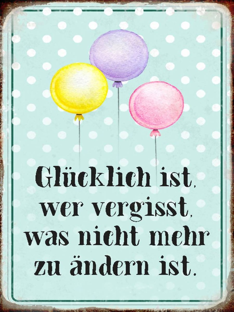 Holzschild 40x30 cm glücklich ist wer vergisst was