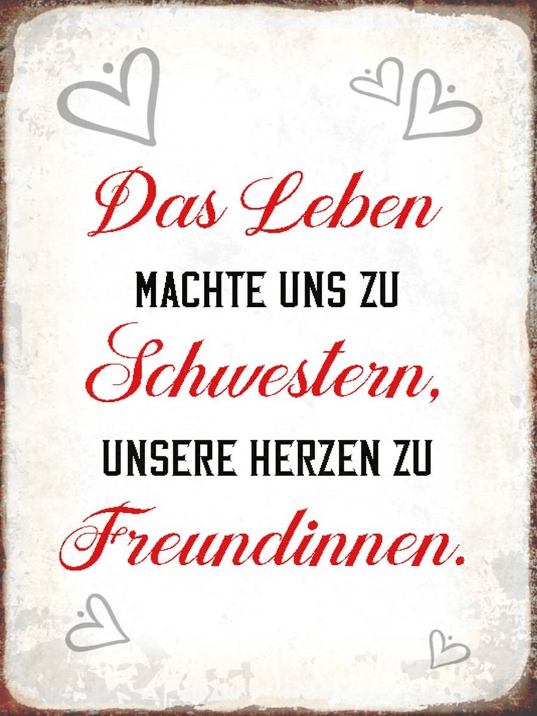 Holzschild 40x30 cm Leben machte uns zu Schwestern