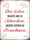 Holzschild 40x30 cm Leben machte uns zu Schwestern