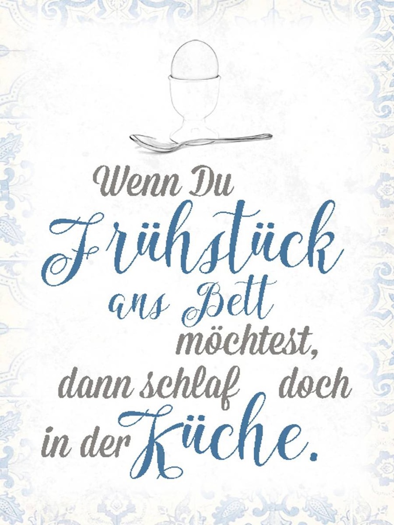 Holzschild 40x30 cm wenn du Frühstück ans Bett