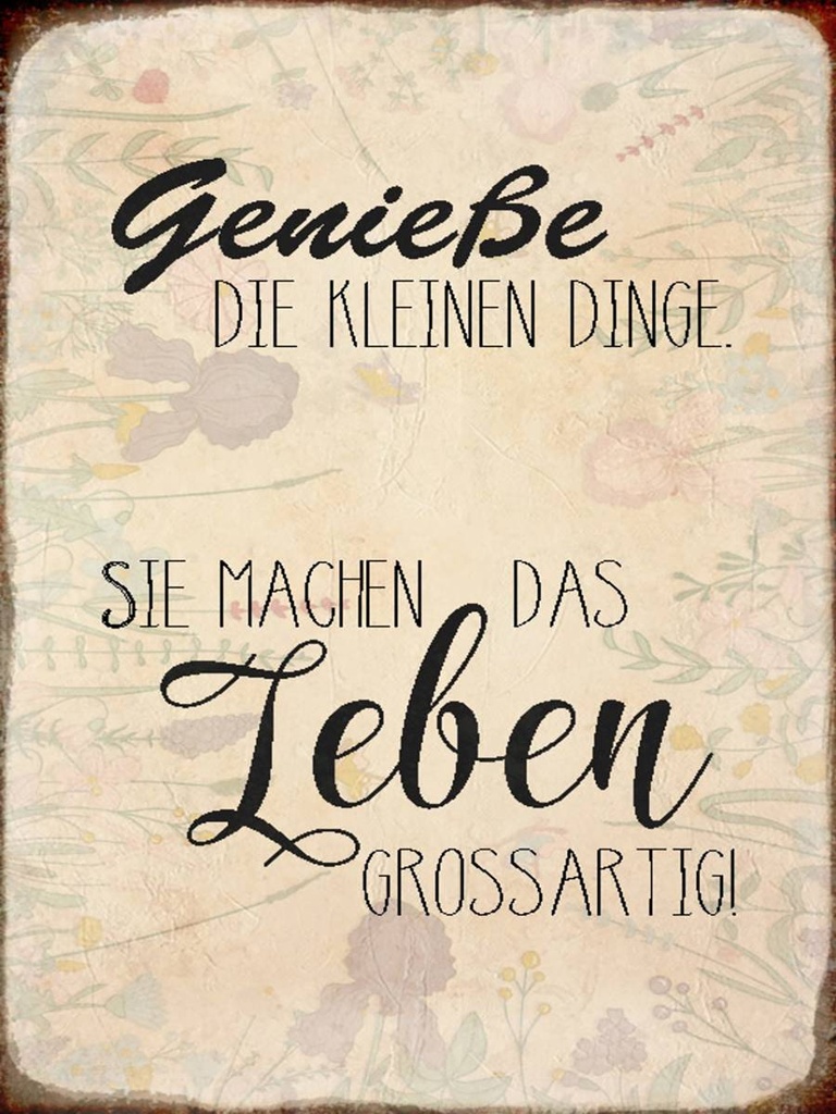 Holzschild 40x30 cm genieße kleine Dinge Leben