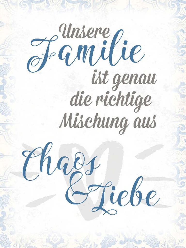 [LA-1790501-H] Holzschild 40x30 cm unsere Familie Chaos Liebe