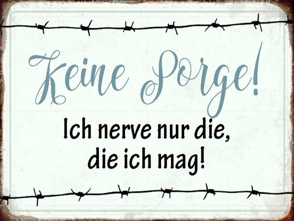 [LA-1790506-H] Holzschild 30x40 cm keine Sorge ich nerve nur die ich mag