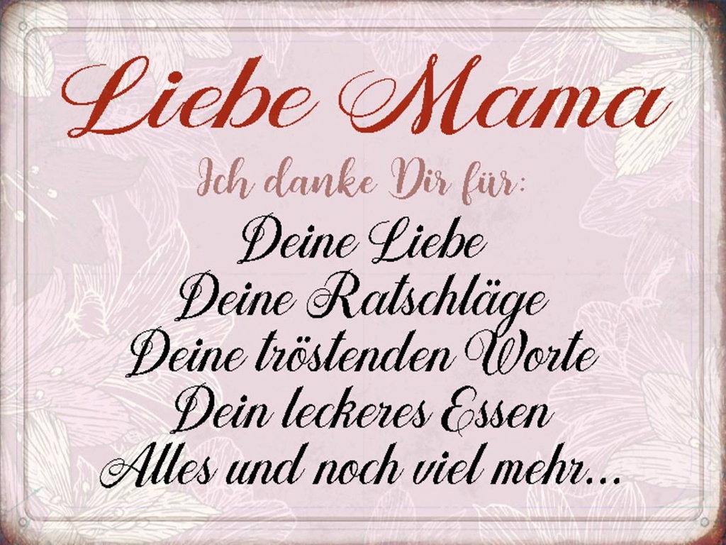 Holzschild 30x40 cm liebe Mama ich danke dir Liebe