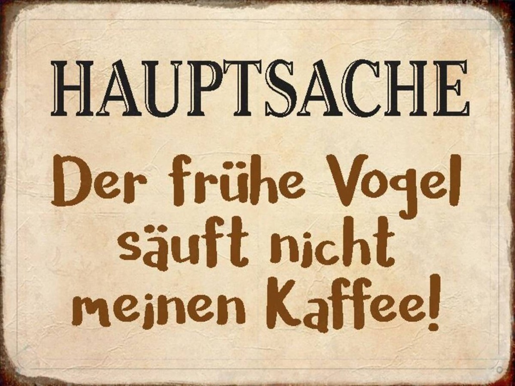 Holzschild 30x40 cm früher Vogel sauft nicht Kaffee