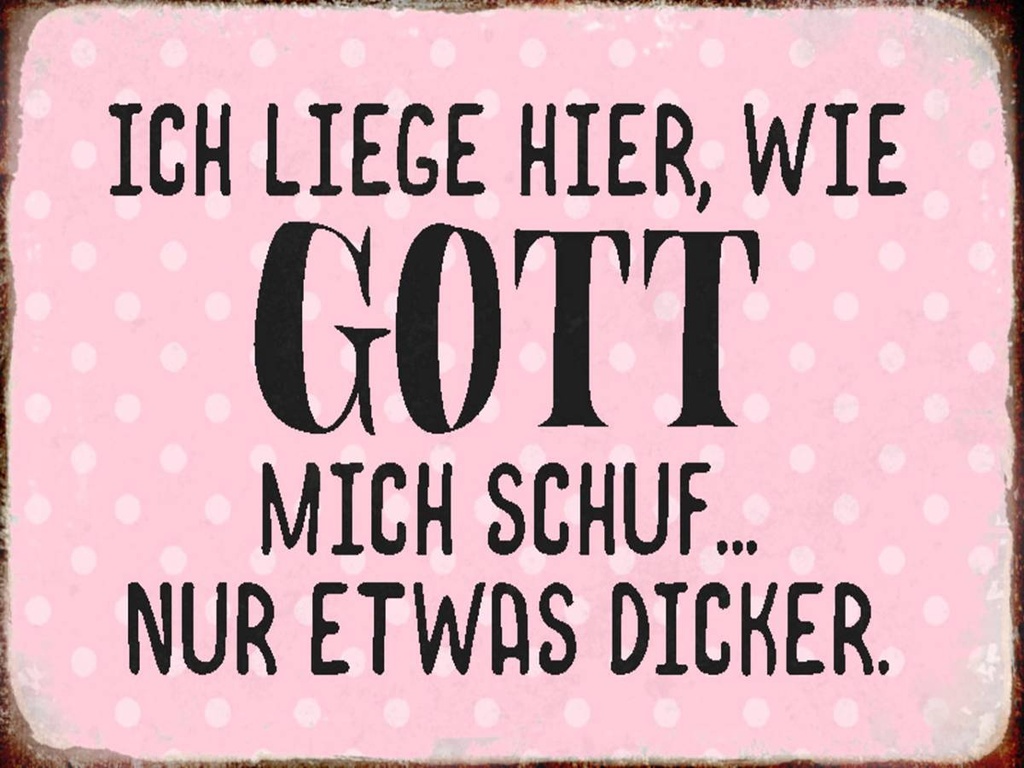 Holzschild 30x40 cm liege hier wie Gott mich schuf