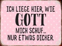 Holzschild 30x40 cm liege hier wie Gott mich schuf
