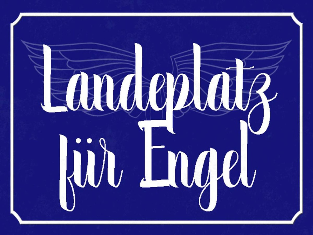 Holzschild 30x40 cm Landeplatz für Engel