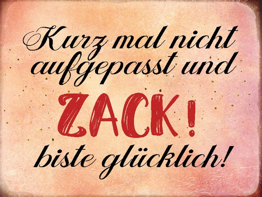 Holzschild 30x40 cm nicht aufgepasst und glücklich