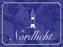 Holzschild 30x40 cm Nordlicht Meer Leuchtturm