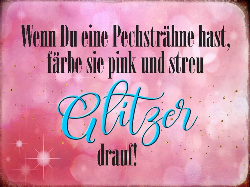 Holzschild 30x40 cm Pechsträhne färbe pink Glitzer