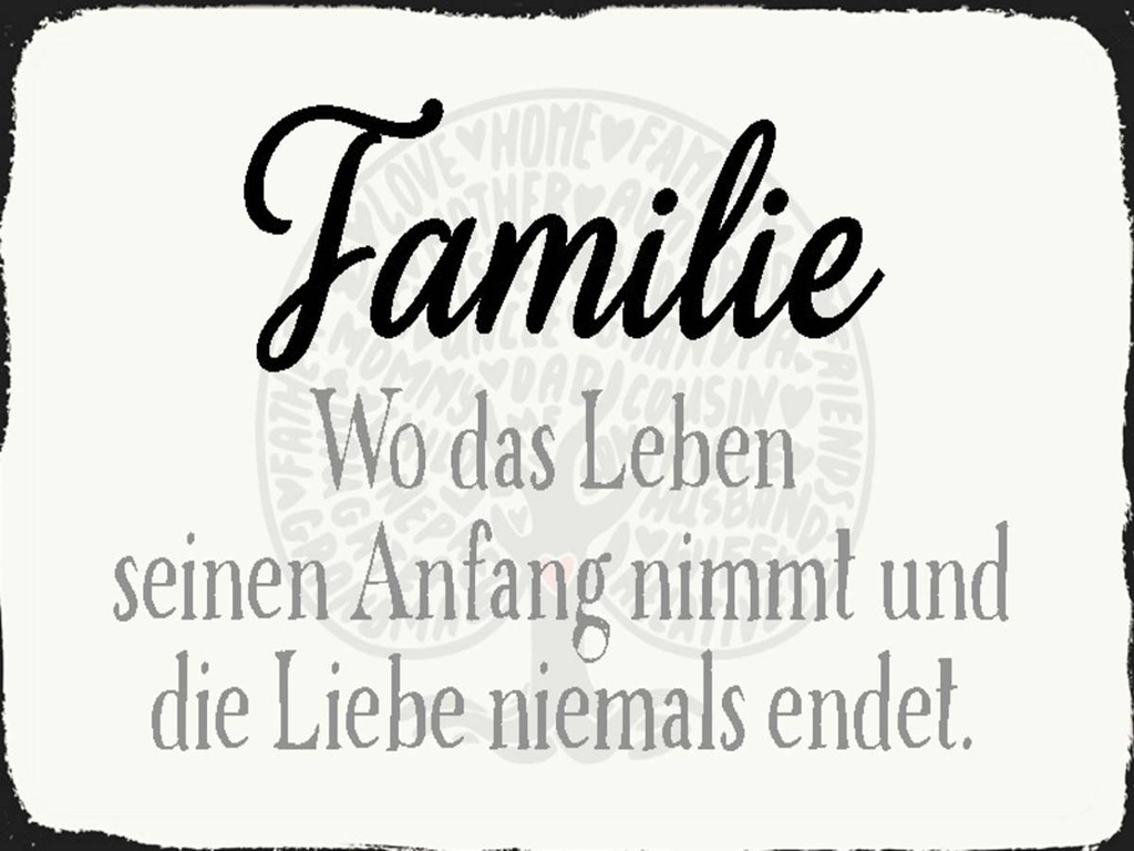 Holzschild 30x40 cm Familie wo Leben Anfang nimmt