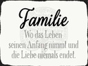 Holzschild 30x40 cm Familie wo Leben Anfang nimmt