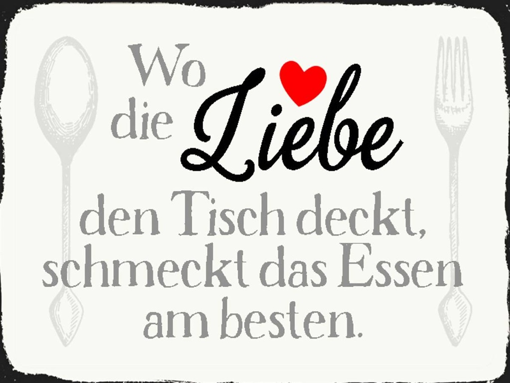 Holzschild 30x40 cm wo Liebe den Tisch deckt Essen