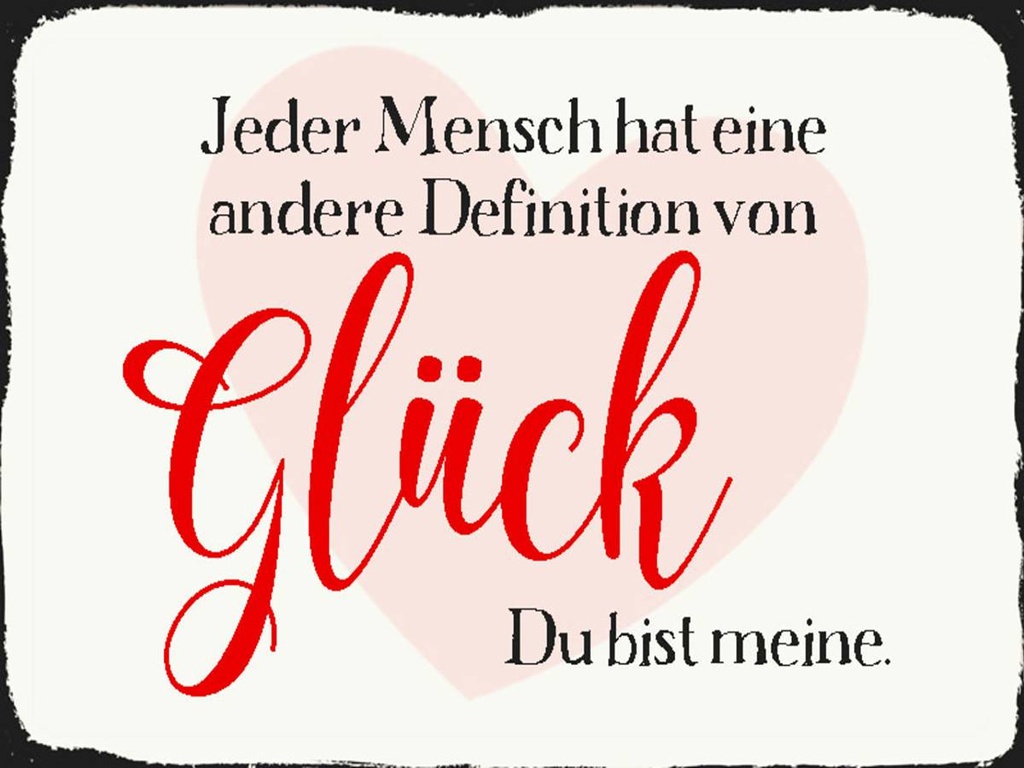 Holzschild 30x40 cm jeder Mensch Glück du bist meine