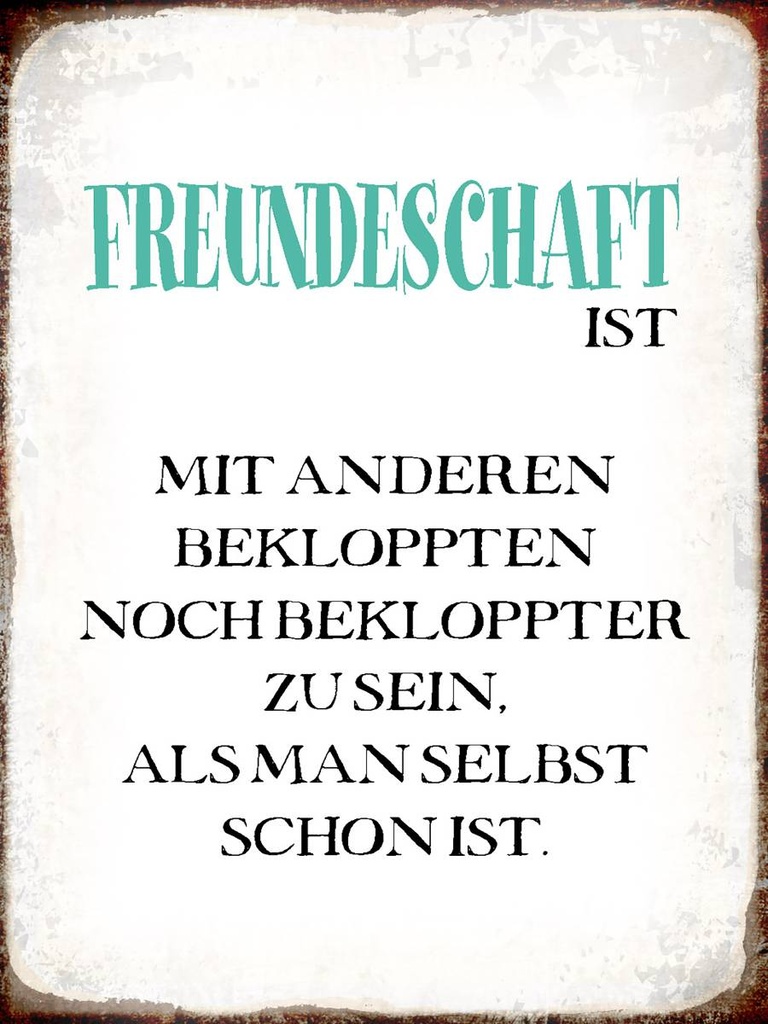 Holzschild 40x30 cm Freundschaft ist mit anderen