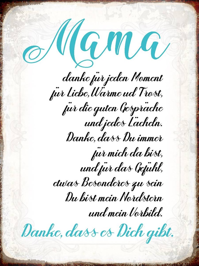 Holzschild 40x30 cm Mama Danke dass es Dich gibt