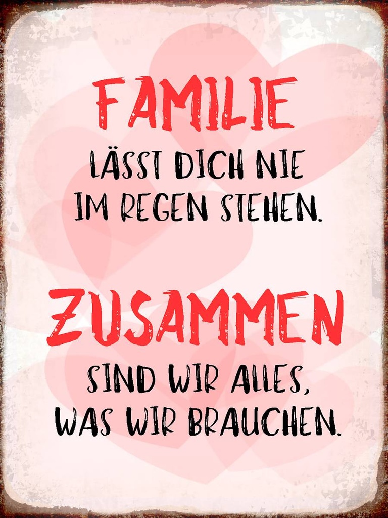 Holzschild 40x30 cm Familie lässt dich nie im Regen
