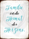 Holzschild 40x30 cm Familie ist Heimat des Herzens