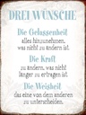 Holzschild 40x30 cm 3 Wünsche Gelassenheit Kraft