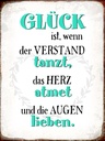 Holzschild 40x30 cm Glück ist wenn Verstand tanzt