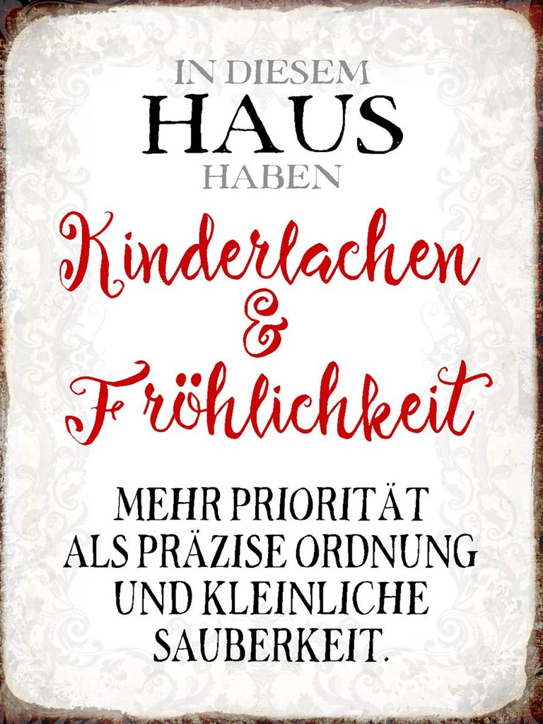 Holzschild 40x30 cm in diesem Haus Kinderlachen