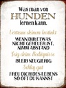Holzschild 40x30 cm was man von Hunden lernen kann