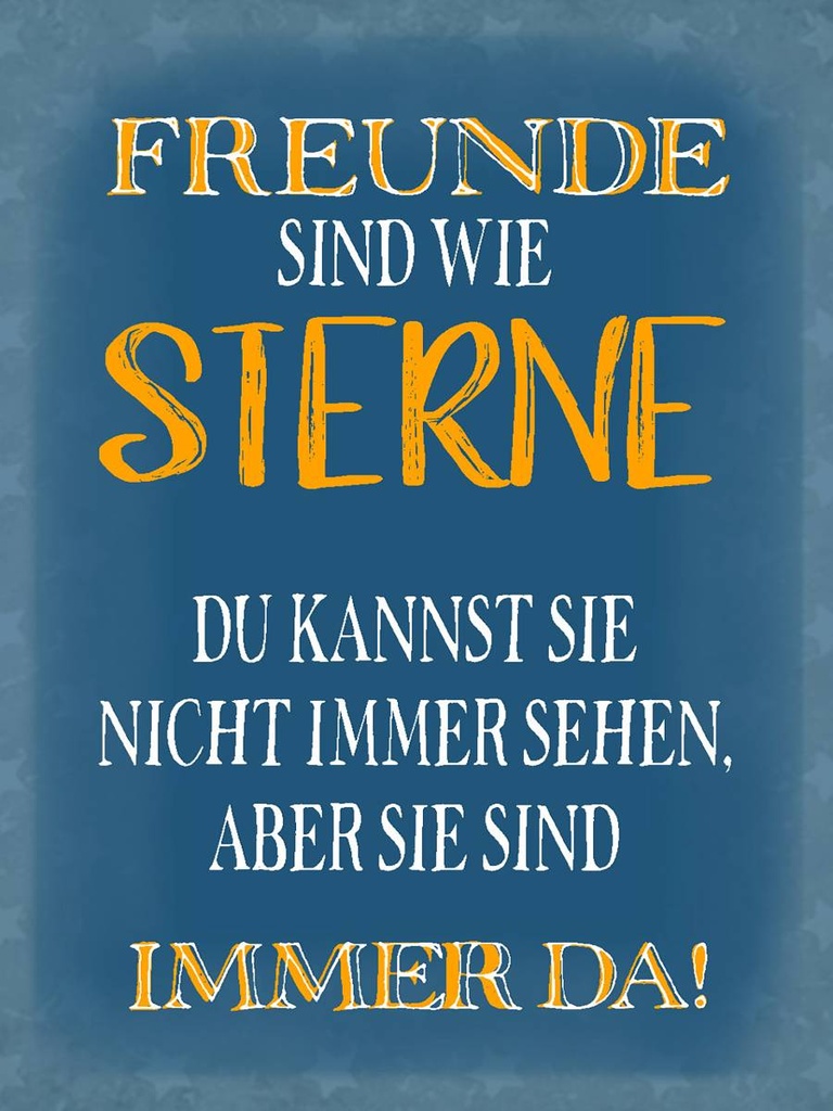 Holzschild 40x30 cm Freunde sind wie Sterne immer da