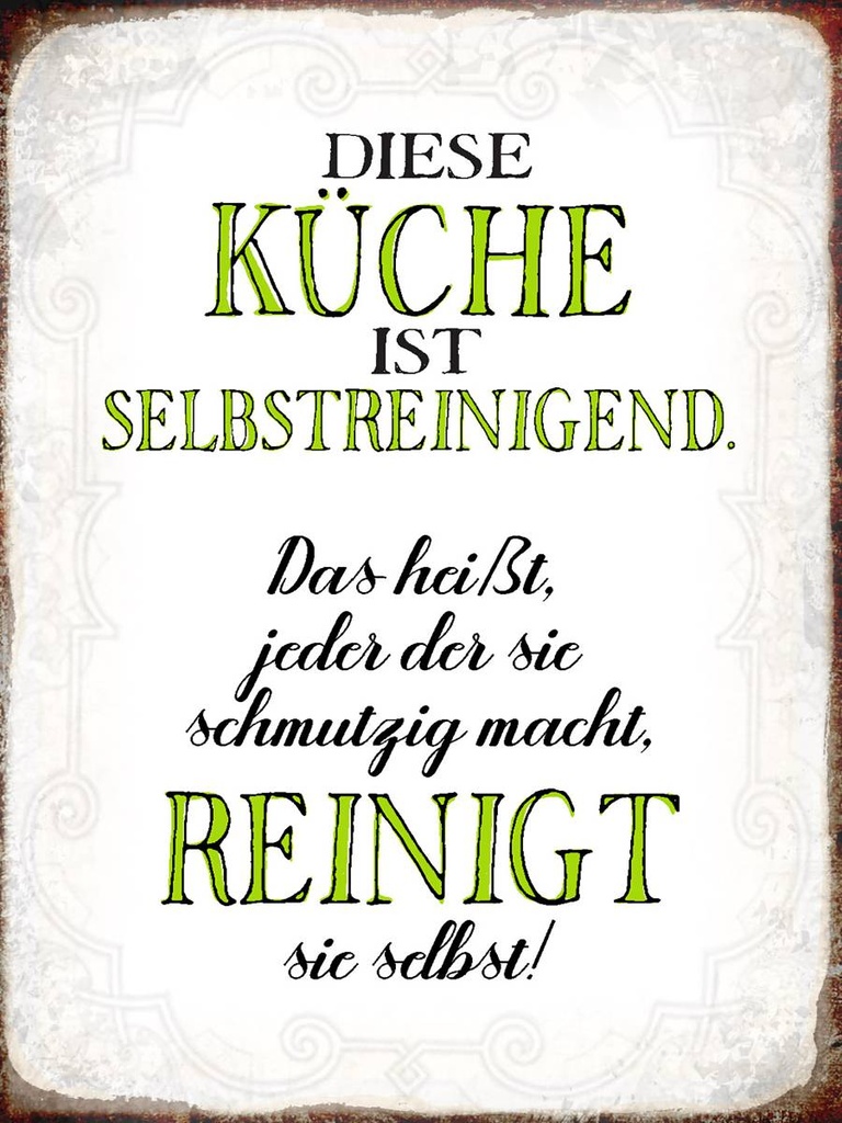 Holzschild 40x30 cm diese Küche ist selbstreinigend
