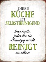 Holzschild 40x30 cm diese Küche ist selbstreinigend